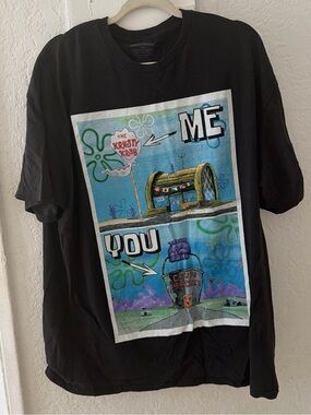 Nickelodeon Black Tee with White Graphic Strip